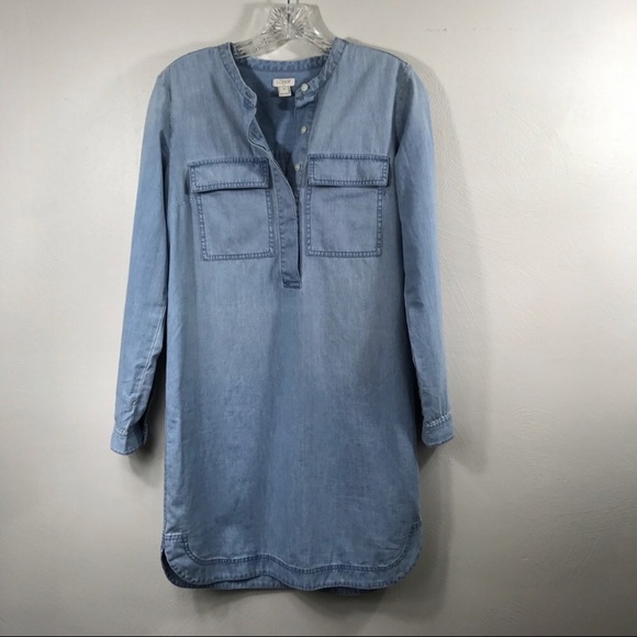 ❌SOLD❌J. Crew Indigo Denim Shirt Dress - Picture 3 of 6